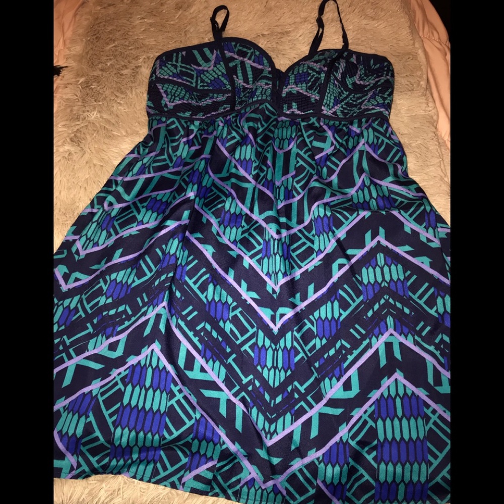 Multi color print dress